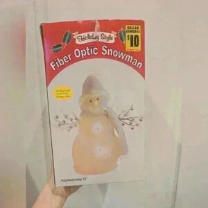 Vintage fiber optic 12"  snowman changes colour